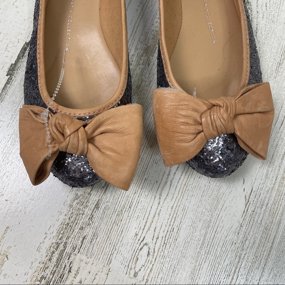 Franco Sarto Artisan glitter leather bow flats - Picture 3 of 9